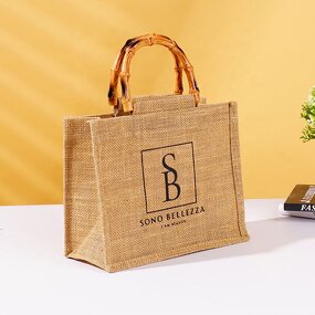 Jute Retro Tote Bag Manufacturer - Personalized Custom Linen Handbag Bamboo
