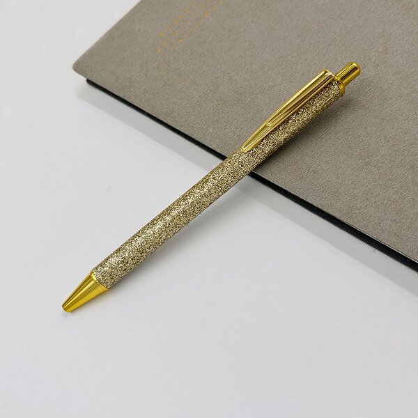 PU Leather Pen Supplier - OEM Hot Selling Luxury Glitter Press Out Click Bling Bling