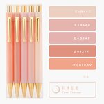 Ball Pen Factory - OEM Custom Logo Pastel Gold Hexagon Plastic Colorful Sets