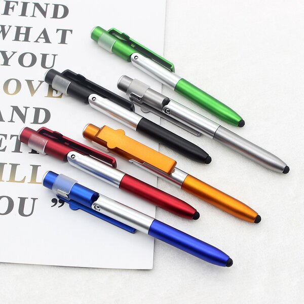 Multifunctional Pen Factory - OEM Hot Selling 4in1 Promotional Gift Stylus Phone Holder LED