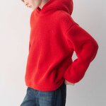 Fleece Hoodie Supplier - Long Sleeve Adjustable Drawstring Hem Relaxed Fit