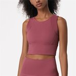 Yoga CropTop Supplier - High Supportive Nude Pad Bra Vest Built in Bra