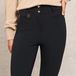 Winter Breeches Factory - KY1045 Slim Fit Metal Button Zipper Pockets Non Slip
