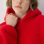 Fleece Hoodie Supplier - Long Sleeve Adjustable Drawstring Hem Relaxed Fit