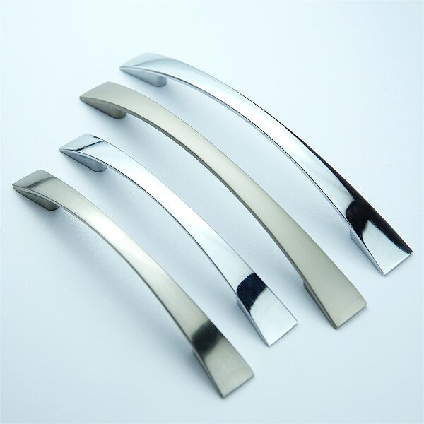 Zinc Alloy Door Handle Supplier - Hot Sale Cupboard Wardrobe Satin Nickel