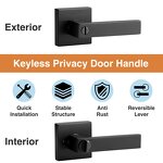 Interior Door Knob Manufacturer - BBDHOME Passage Matte Black Levers Set