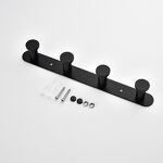 Wall Robe Hook Supplier - Perforated Coat Row Dumb Black Bathroom Towel