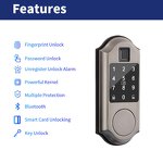 American Standard Smart Lock Supplier - Tuya TT LOCK Gold Color Built in