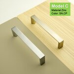Zinc Alloy Door Handle Supplier - Hot Sale Cupboard Wardrobe Satin Nickel
