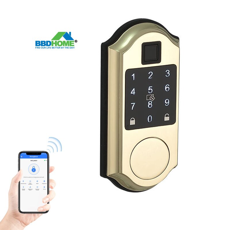 American Standard Smart Lock Supplier - Tuya TT LOCK Gold Color Built in