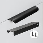 Hidden Cabinet Handles Factory - Black Aluminum Alloy Long Furniture Hardware