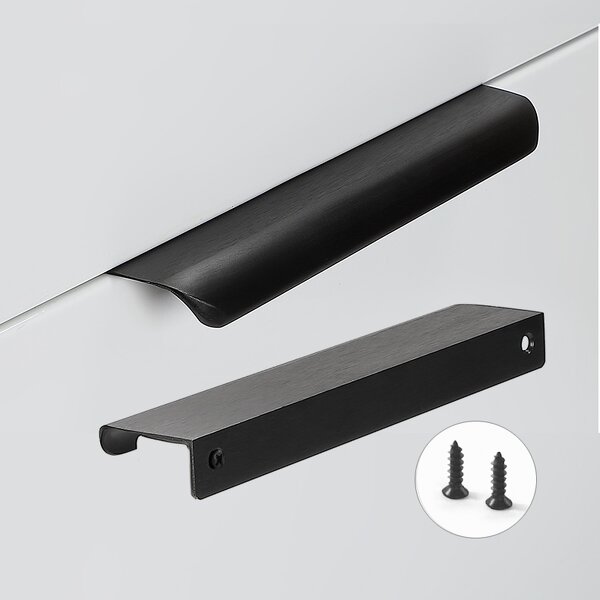 Hidden Cabinet Handles Factory - Black Aluminum Alloy Long Furniture Hardware