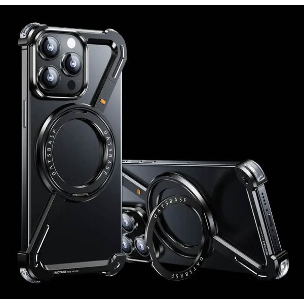 Phone Case Supplier - OEM Aluminum Frameless Bumper with Kickstand Magnetic Stand