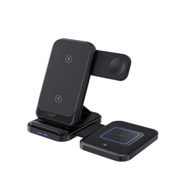 Wireless Charging Stand Supplier - OEM 2024 New Desktop 3-in-1 Foldable Magnetic 15 Watt Fast