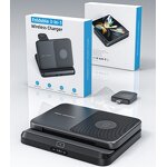 Wireless Charger Factory - OEM 2024 New 3-in-1 Induction 15w Dual Coil Foldable for Phones