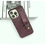 Phone Cover Manufacturer - OEM Luxury Leather with Hand Strap for iPhone