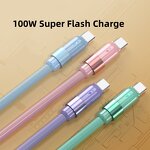 Type-C Cable Supplier - OEM 100W Single for iPhone Colorful Liquid Capsule 6A Fast-Charging