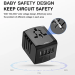 Universal Travel Adaptor Factory - OEM Fireproof 4 USB Type C AC Power with UK EU AU US Plug