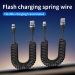 Car Data Cable Manufacturer - OEM Carplay Spring Retractable 5A Fast for Android Type-C