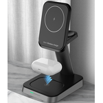 Magnetic Wireless Charger Factory - OEM 2024 New 3 in 1 for Smart Watch Earbuds Mobile 15W