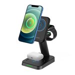 Magnetic Wireless Charger Factory - OEM 2024 New 3 in 1 for Smart Watch Earbuds Mobile 15W