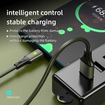 Data Cable Supplier - OEM Single Head Nylon Braided 3A Fast Charging Type-C Colorful Light