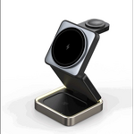 Foldable Wireless Charger Factory - OEM 2024 New 15W 3-in-1 Phone Stand Fast PD QC3.0 Aluminum