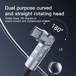 Super Fast Charging Cable Manufacturer - OEM 60W 180 Degree Rotating Nylon Zinc Alloy Type-C