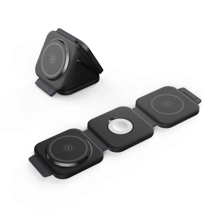 Magnetic Wireless Charger Manufacturer - OEM Custom Logo 3-in-1 Foldable 15W Quick for iPhone