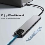 USB Type C Hub Manufacturer - OEM 8 in 1 Multi Function Adapter for MacBook Pro Windows Laptops