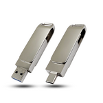 Type-C Flash Drive Supplier - OEM New Arrival 3.0 Metal C OTG with Customized Engraved Logo 16GB 128GB