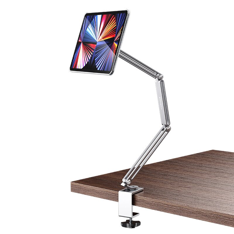 Cantilever Tablet Stand Factory - OEM 2024 Portable 3 Section 360 Degree Rotating Aluminum Lazy Desktop