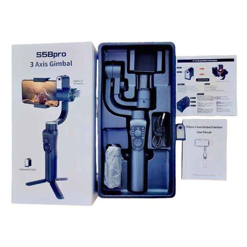 AI Tracking Gimbal Manufacturer - OEM S5Bpro 360 Auto Face Tracking with Ultra Wide Lens Angle LED