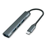 USB Hub Manufacturer - OEM Aluminum Alloy 4 in 1 3.0 2.0 Splitter 4 Ports Docking Station for Laptop