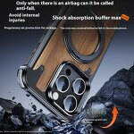 Phone Case Manufacturer - OEM Walnut Wood Magnetic Frameless with Rotate Ring Stand