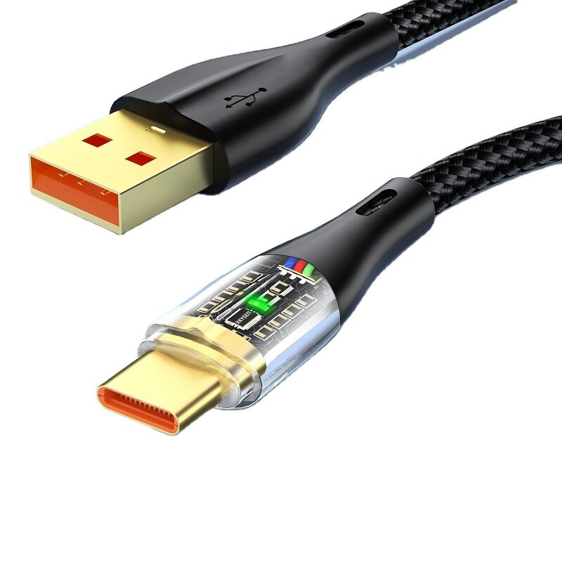 Super Fast Charging Cable Factory - OEM 120W Transparent Shell Braided USB for Huawei 6A PD