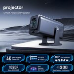 Smart Pocket Projector Manufacturer - OEM HY500Max Full HD 1080P Wifi 4K TV Android 13 1920*1080 Resolution
