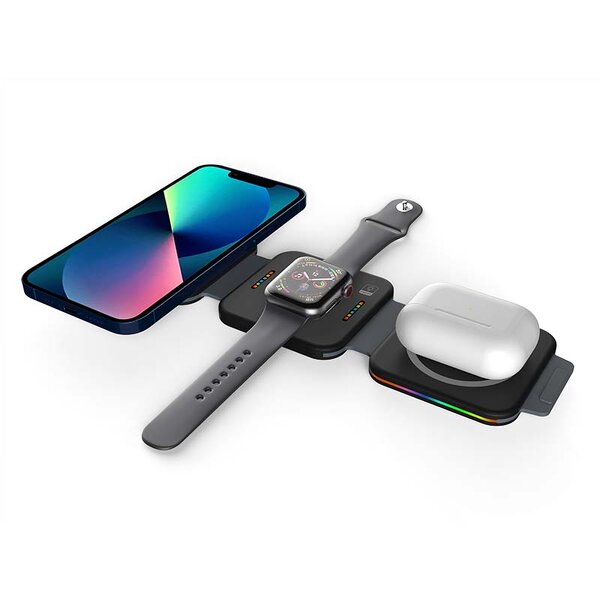 Magnetic Wireless Charging Stand Manufacturer - OEM Mini Slim 3-in-1 Foldable 15W Quick for Smartphones