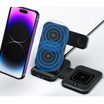 Wireless Charging Stand Supplier - OEM 2024 New Desktop 3-in-1 Foldable Magnetic 15 Watt Fast