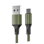 Data Cable Supplier - OEM Single Head Nylon Braided 3A Fast Charging Type-C Colorful Light