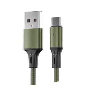 Data Cable Supplier - OEM Single Head Nylon Braided 3A Fast Charging Type-C Colorful Light