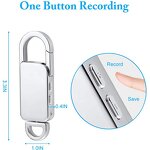 Portable Audio Recorder Pen Supplier - OEM Hidden Keychain Voice Activated Continuous Recording WAV Metal USB