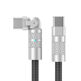 Super Fast Charging Cable Manufacturer - OEM 60W 180 Degree Rotating Nylon Zinc Alloy Type-C