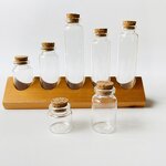 Square Glass Bottle Supplier - Clear 5ml-100ml Round Storage Jars Cork