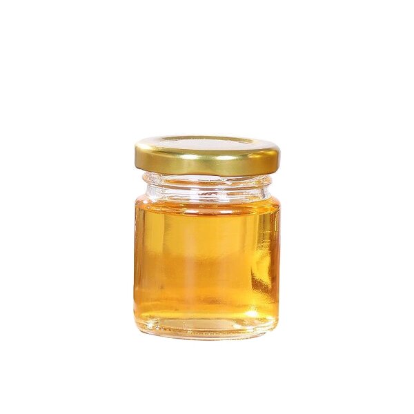 Honey Glass Jar Manufacturer - Wide Mouth Round Mini 35 Ml Golden Caps