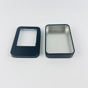 Tea Tin Box Factory - Wholesale Custom clear Pvc Top Rectangular Metal
