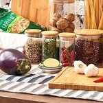 Candy Storage Glass Jar Supplier - Food Grade Airtight Bamboo Lid Clear