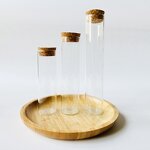 Glass Test Tube Factory - Clear Round Flat Bottom Cork Lid Vial Bottle