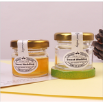 Honey Glass Jar Manufacturer - Wide Mouth Round Mini 35 Ml Golden Caps