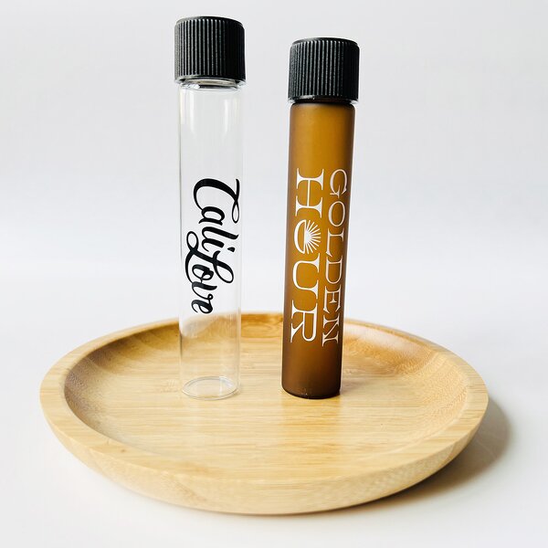 King Size Glass Roll Tube Supplier - 120mm Child Resistant Clear with Black Top